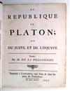 PLATO.  La République de Platon; ou, Du Juste, et de lInjuste.  1726